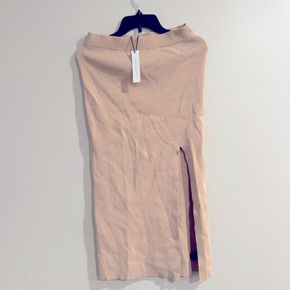 SANCTUARY Women's Sugar & Spice Ribbed Midi skirt size S oat milk - Picture 7 of 9